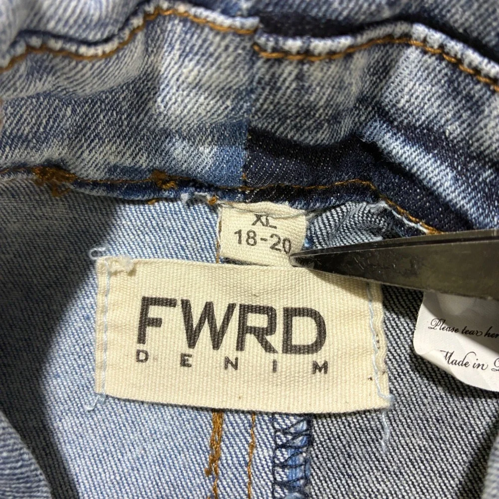 FWRD Denim Distressed Jean Jacket Boys Streetwear XL 18-20 Blue